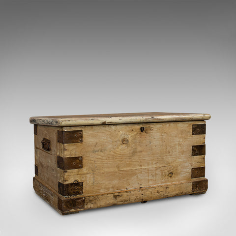 Antique Mail Chest, English, Pine, Carriage, Merchant, Victorian, Circa 1880