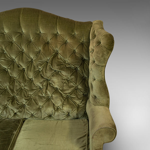 Antique High Wing-Back Settee, English, Sofa, Love Seat, Edwardian, Circa 1910