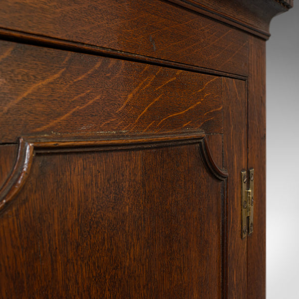 Antique George III Corner Cupboard, English, Oak, Wall Cabinet, Georgian, C.1800