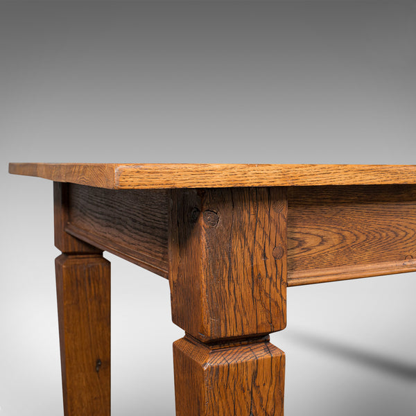 Large Antique Farmhouse Table, English, Oak, 4-6 Seat, Dining, Edwardian, C.1910