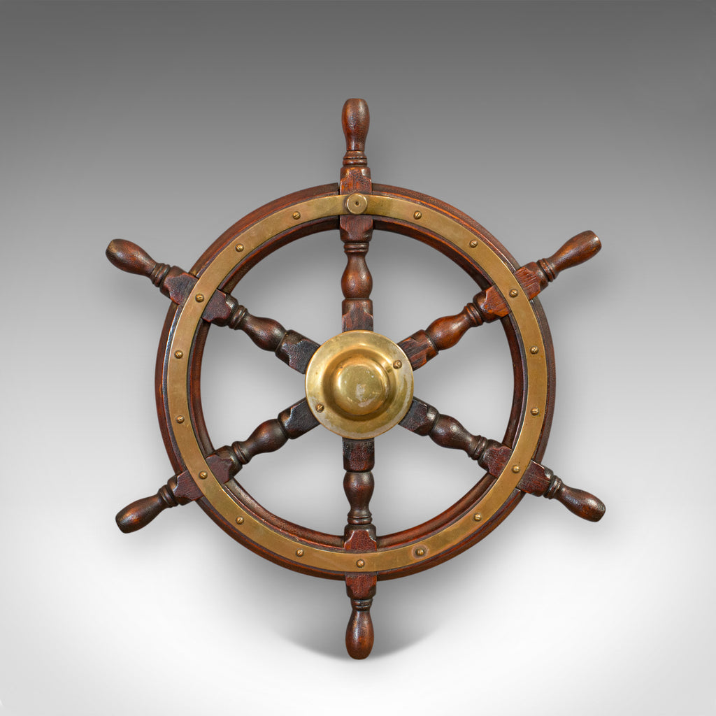 Vintage Ship's Wheel, English, Oak, Brass, Decorative, Maritime – London  Fine Antiques