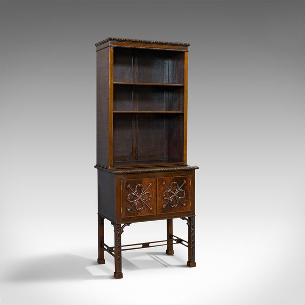 Compact Antique Open Bookcase, Mahogany, Sideboard, Dresser, Edwardian, C.1910