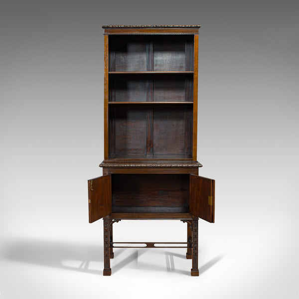 Compact Antique Open Bookcase, Mahogany, Sideboard, Dresser, Edwardian, C.1910