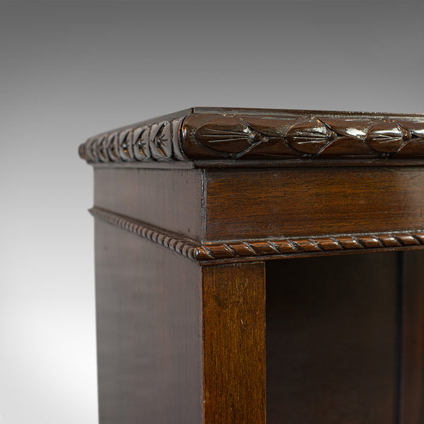 Compact Antique Open Bookcase, Mahogany, Sideboard, Dresser, Edwardian, C.1910