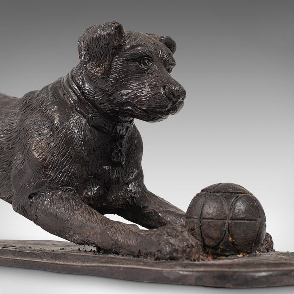 Vintage Dog Figure, English, Bronze, Statue, Playful Retriever, After PJ Mene