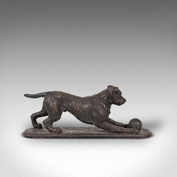 Vintage Dog Figure, English, Bronze, Statue, Playful Retriever, After PJ Mene