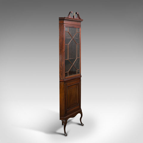 Rare, Tall Antique Corner Cabinet, Mahogany, Cupboard, Georgian Revival, C.1880