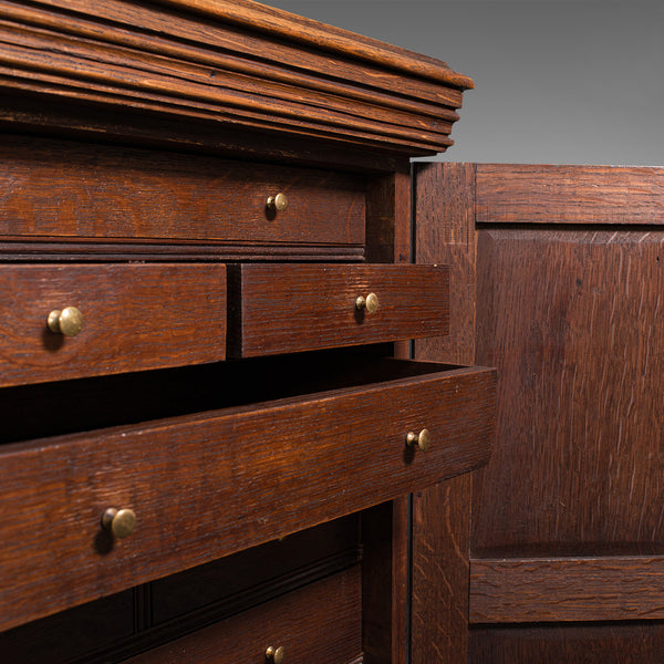 Antique Specimen Chest, English, Oak, Collector's Cabinet, Edwardian, Circa 1910