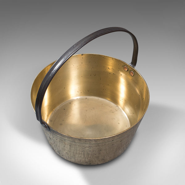 Antique Preserving Pan, English, Heavy Brass, Jam, Cooking Pot, Georgian, C.1800