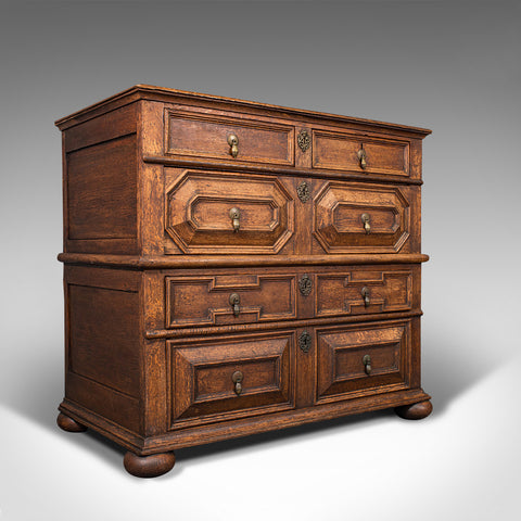 Antique Chest of Drawers, English, Oak, Tallboy, William III Period, Circa 1700