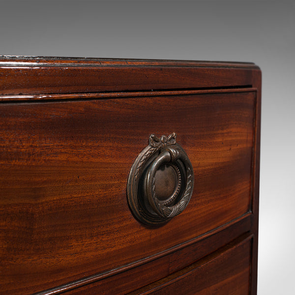 Compact Antique Chest of Drawers, English, Mahogany, Bedside Stand, Georgian