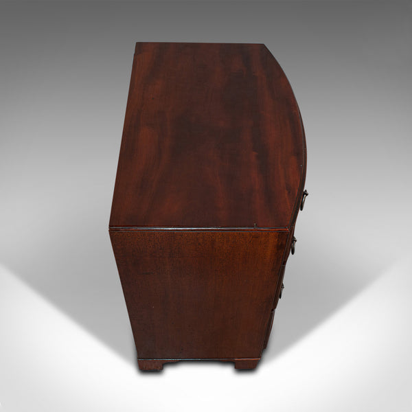 Compact Antique Chest of Drawers, English, Mahogany, Bedside Stand, Georgian