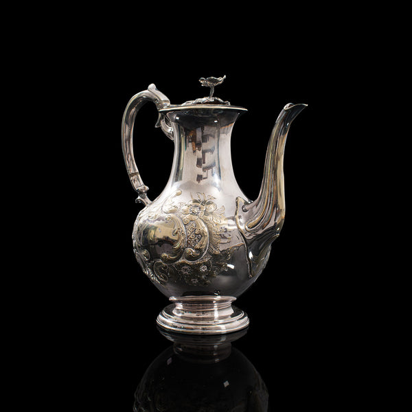 Antique Decorative Tea Urn, English, Silver Plate, Teapot, Edwardian, Circa 1910