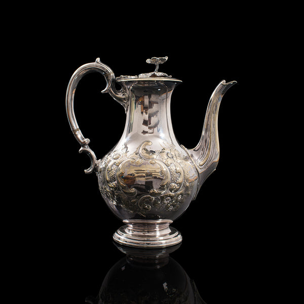 Antique Decorative Tea Urn, English, Silver Plate, Teapot, Edwardian, Circa 1910