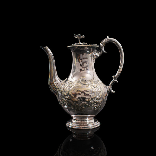 Antique Decorative Tea Urn, English, Silver Plate, Teapot, Edwardian, Circa 1910