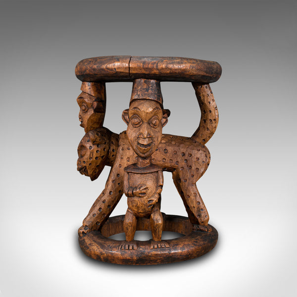 Antique Yoruba Stool, West African, Benin Kingdom, Ceremonial Table, Circa 1900