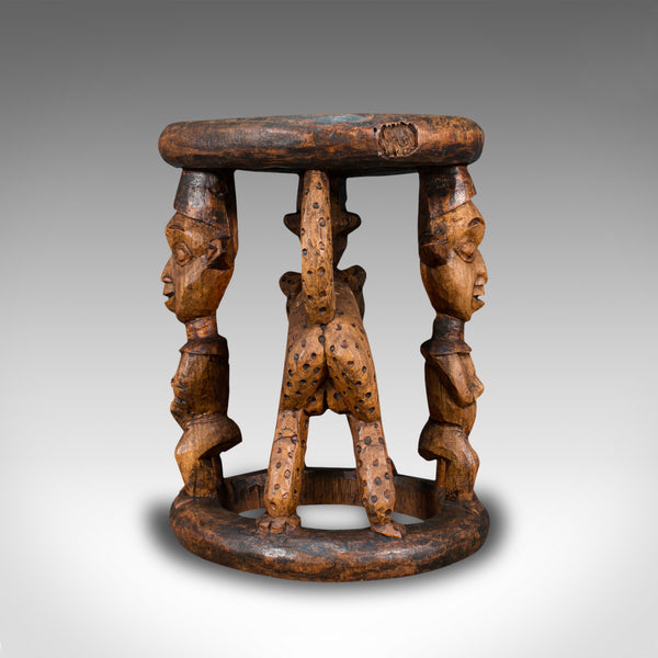 Antique Yoruba Stool, West African, Benin Kingdom, Ceremonial Table, Circa 1900