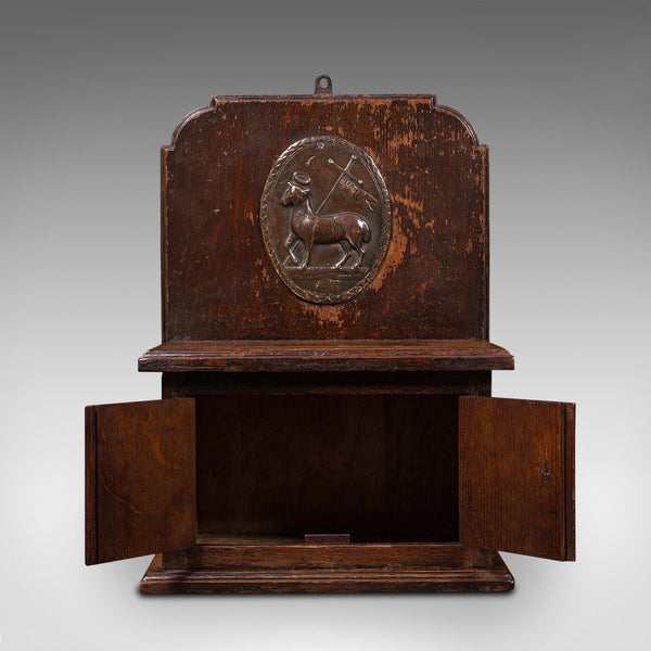 Antique Hanging Court Box, English, Oak, Middle Temple, London, Victorian, 1900