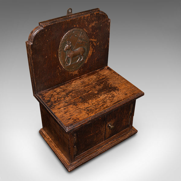 Antique Hanging Court Box, English, Oak, Middle Temple, London, Victorian, 1900