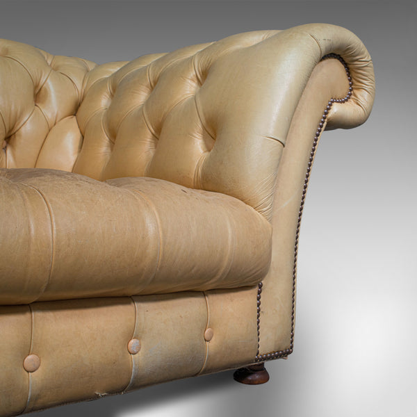 Large Vintage Chesterfield Sofa, English, Leather, Country House, Settee, C.1970