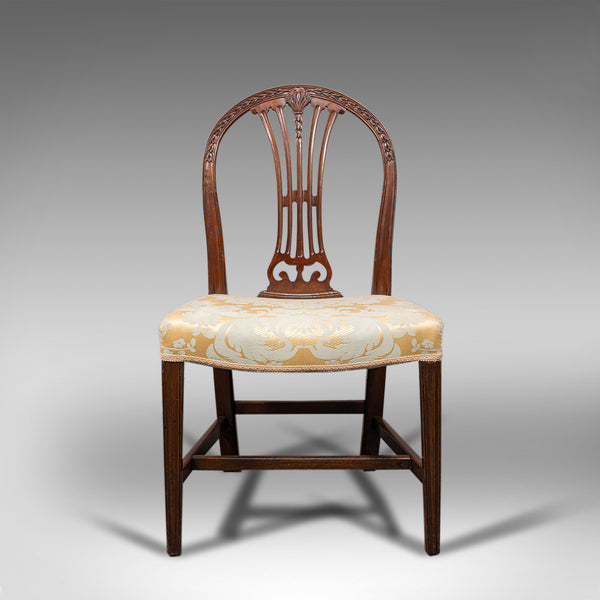 Set Of 4 Hepplewhite Revival Chairs, English, Mahogany, Dining Suite, Victorian