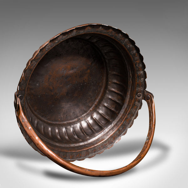 Antique Garden Trug, English, Copper, Basket, Decorative Planter, Victoria, 1880