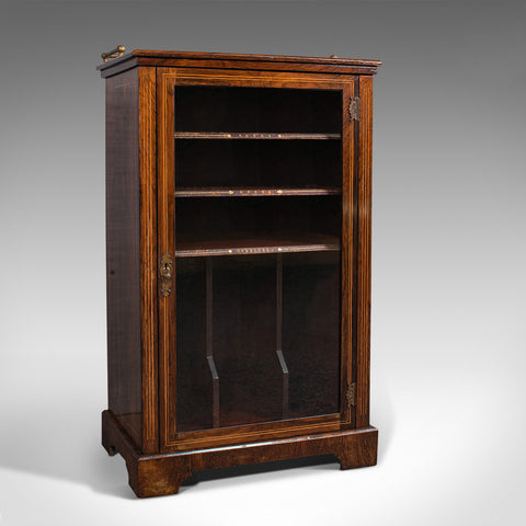 Antique Music Cabinet, English, Rosewood, Display Case, Victorian, Circa 1900