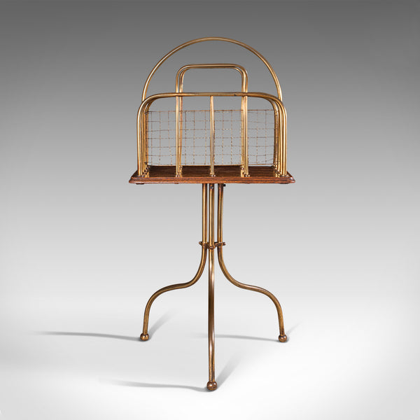 Antique Newspaper Rack, French, Oak, Magazine, Music Stand, Victorian, C.1900