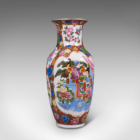 Vintage Decorative Vase, Chinese, Ceramic, Baluster, Flower, Art Deco, C.1940