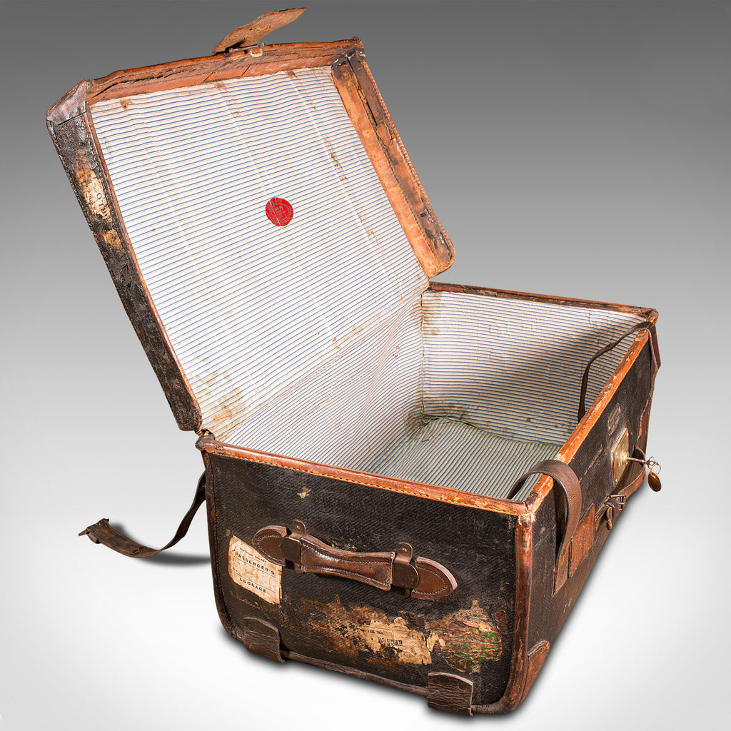 Vintage Overseas Voyage Trunk, English, Leather, Travel Case, Luggage –  London Fine Antiques