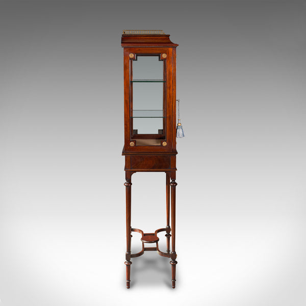 Antique Raised Pier Cabinet, English, Mahogany, Display Case, Edwardian, C.1910