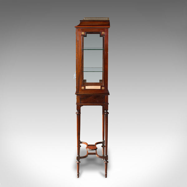 Antique Raised Pier Cabinet, English, Mahogany, Display Case, Edwardian, C.1910