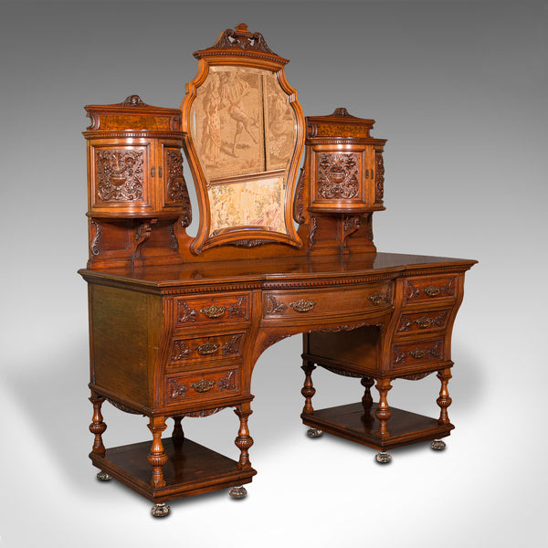 Fine Antique Dressing Table, English, Walnut, Console, Gillow and Co, Victorian