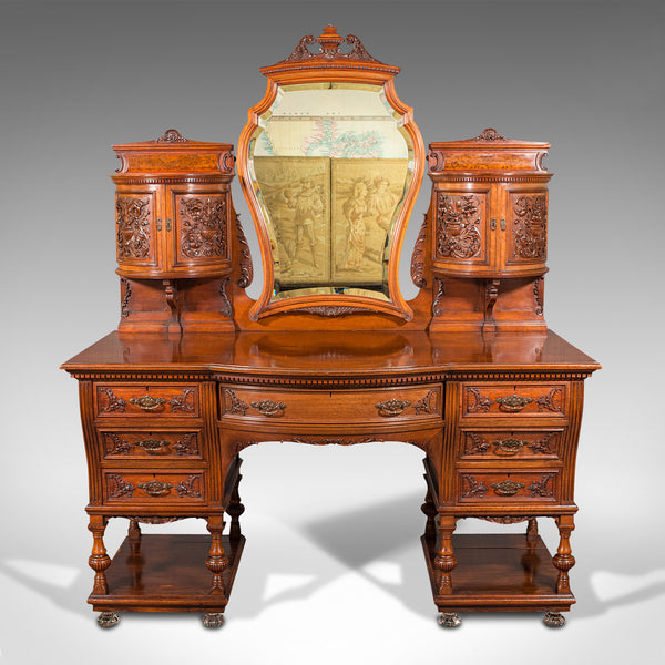 Fine Antique Dressing Table, English, Walnut, Console, Gillow and Co, Victorian