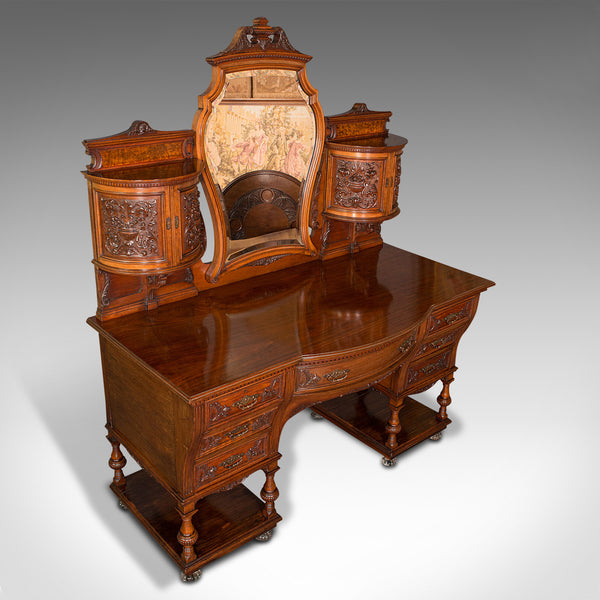 Fine Antique Dressing Table, English, Walnut, Console, Gillow and Co, Victorian