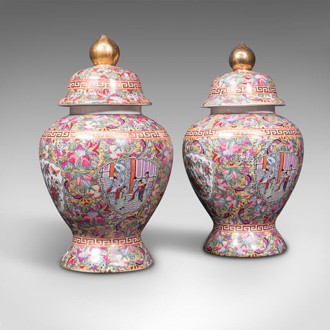 Pair of Decorative Baluster Spice Jars, Porcelain, Vase, 20th Century For  Sale at 1stDibs