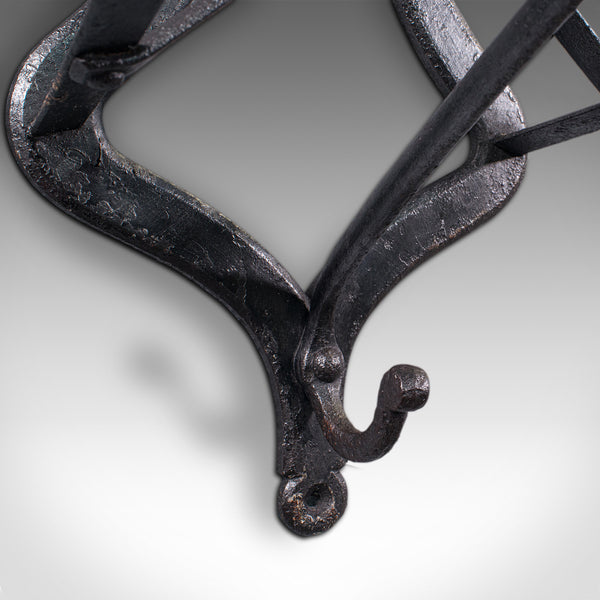 Antique Saddle Rack, English, Cast Iron, Equestrian Tack Rest, Victorian, C.1850