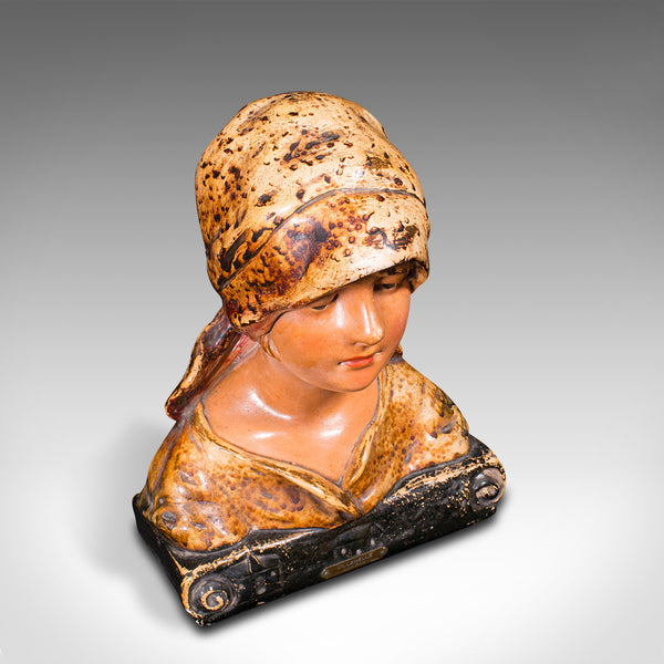 Antique Portrait Bust, French, Decorative, Female Figure, Victorian, Art Nouveau