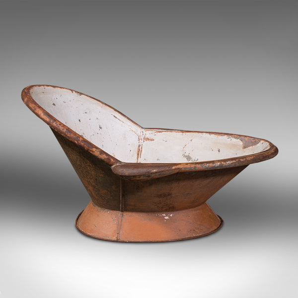 Two Antique Hip Baths, English, Tin, Planter, Jardiniere, Victorian, C.1900