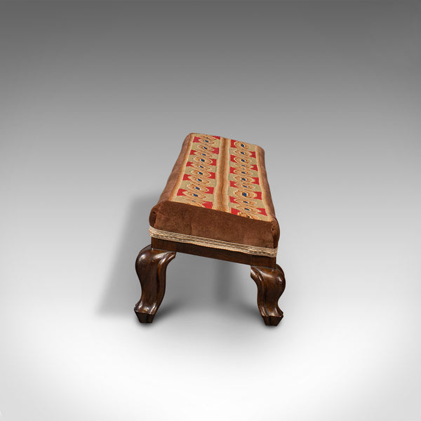 Antique Duet Stool, English, Walnut, Fireside Carriage Rest, Victorian, C.1840