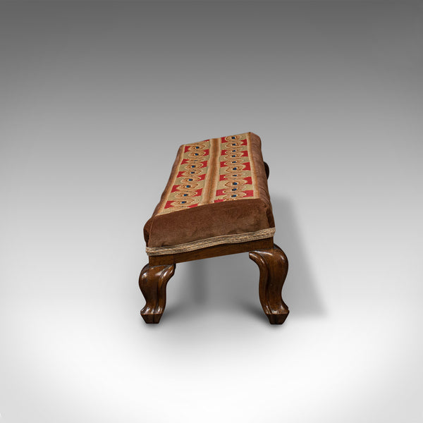 Antique Duet Stool, English, Walnut, Fireside Carriage Rest, Victorian, C.1840