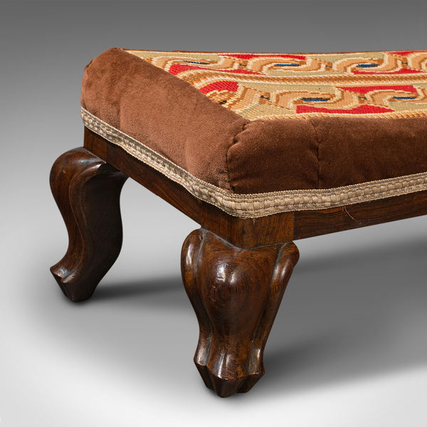 Antique Duet Stool, English, Walnut, Fireside Carriage Rest, Victorian, C.1840