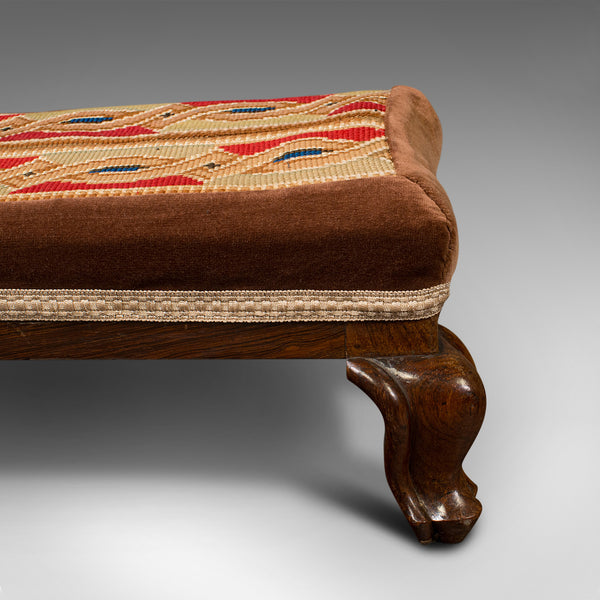 Antique Duet Stool, English, Walnut, Fireside Carriage Rest, Victorian, C.1840