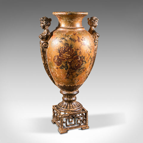 Tall Vintage Decorative Vase, Oriental, Ceramic Baluster Urn, Italianate, C.1970