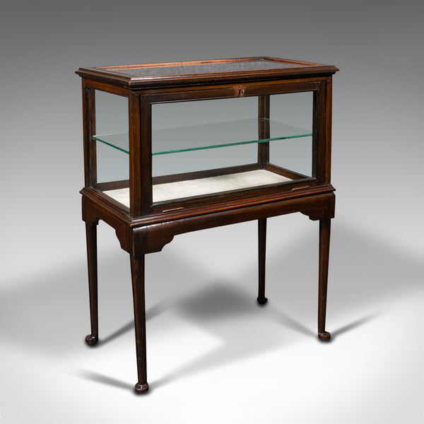 Antique Display Case, English, Bijouterie Table, Showcase, Edwardian, Circa 1910