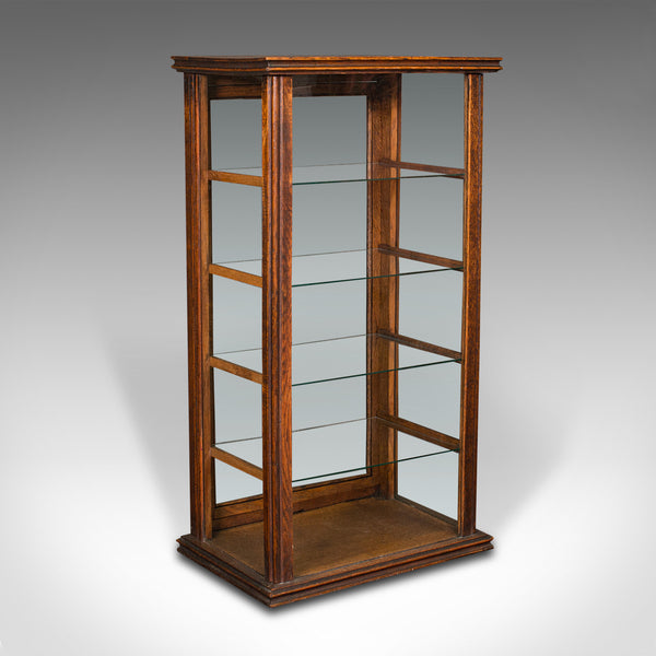 Antique Cigar Display Cabinet, English, Oak, Retail, Shop, Countertop, Edwardian