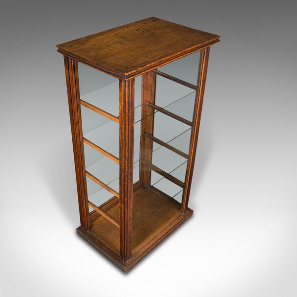 Antique Cigar Display Cabinet, English, Oak, Retail, Shop, Countertop, Edwardian