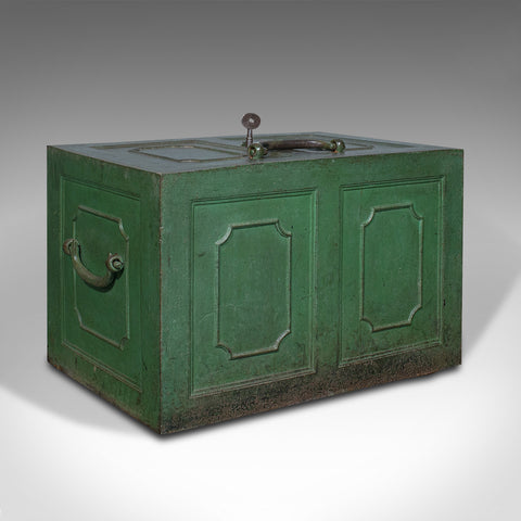 Heavy Antique Merchant's Strongbox, English, Safe Deposit Case, Georgian, C.1800