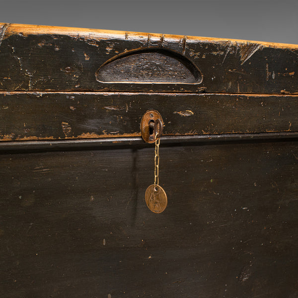 Antique Shipwright's Chest, English, Pine, Maritime, Tool Trunk, Victorian, 1900