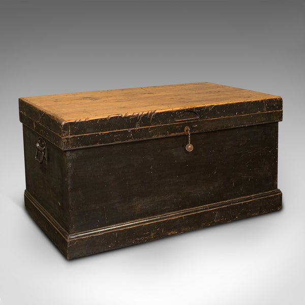 Antique Shipwright's Chest, English, Pine, Maritime, Tool Trunk, Victorian, 1900